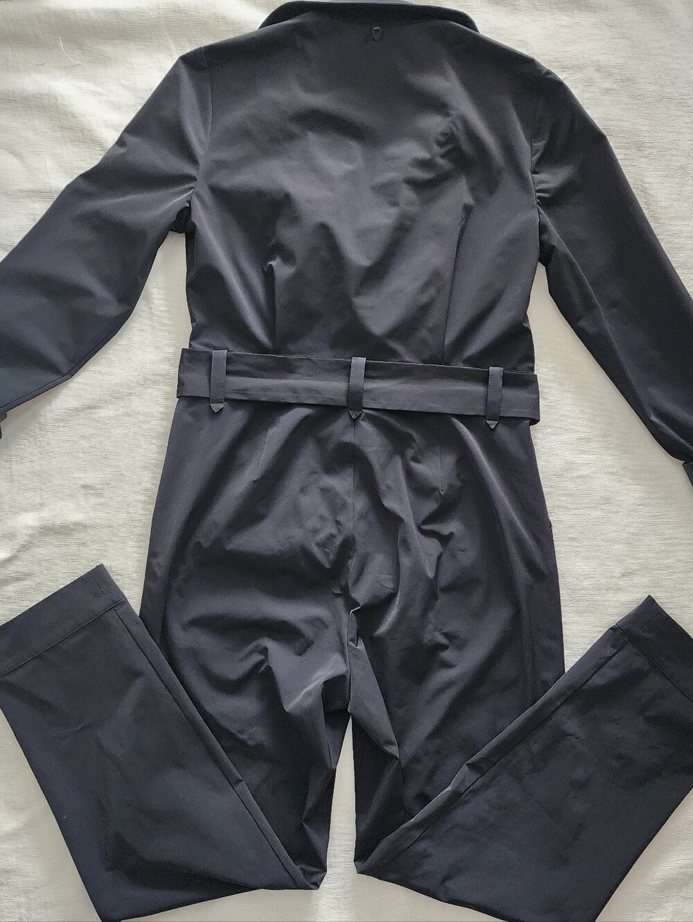 Rudsak Black Long Sleeve Jumpsuit with Genuine Leather Cuffs & Belt - Size S - Picture 8 of 9
